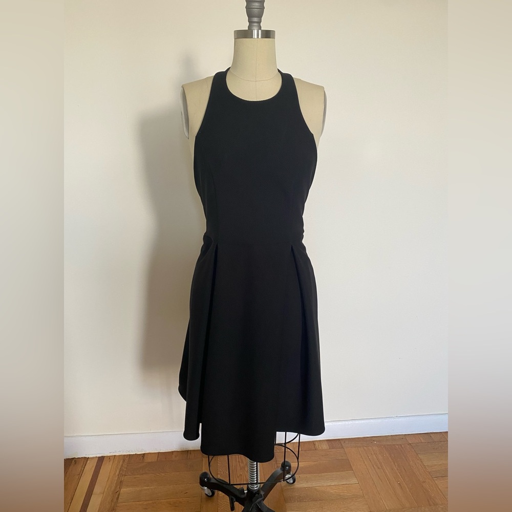EUC Lulu's Medium Black Halter dress goth rockabilly formal cocktail summer